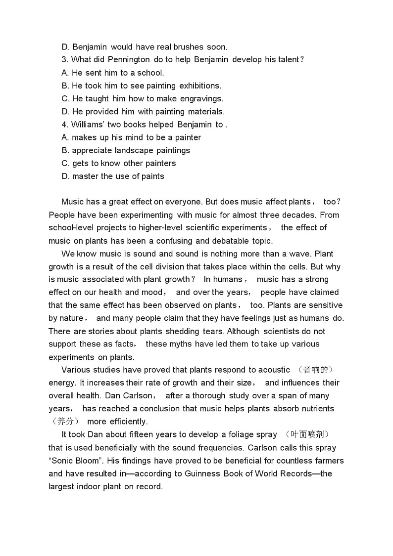 高考英语二轮复习课时练习 阅读理解阅读七选五完形填空书面表达分类综合训练（含答案）第2页