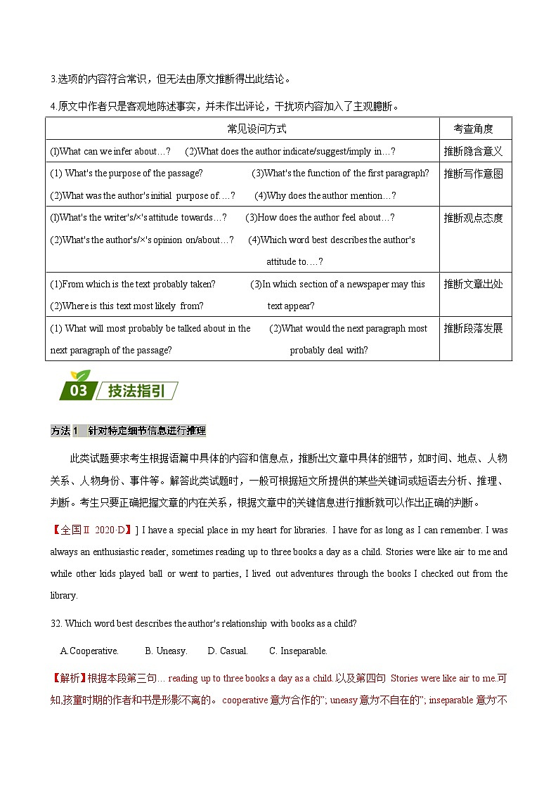 高考英语三轮冲刺查补易混易错点02  阅读理解之推断题（含解析）第2页