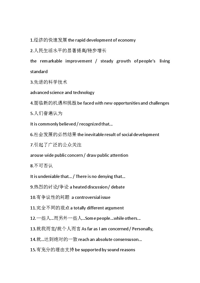 高中英语考试88个高级词组第1页