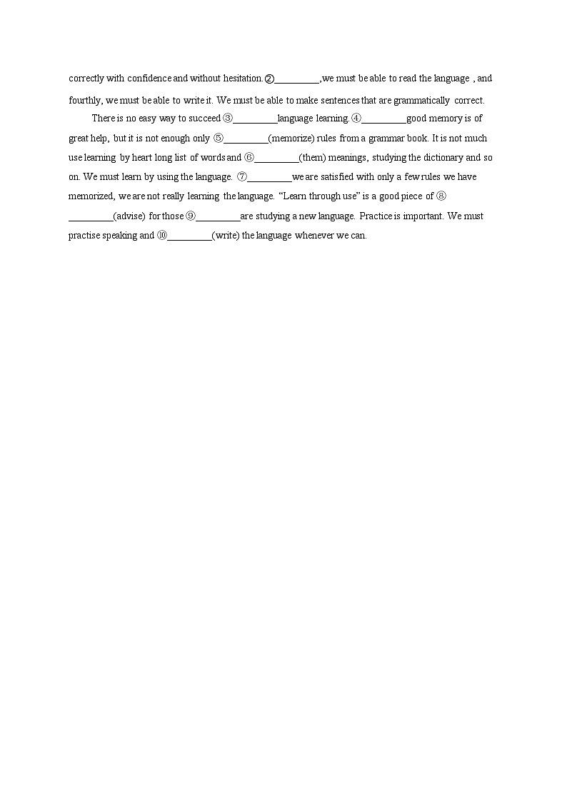 2023届高考英语复习：数词与代词（9）（含解析） 试卷02