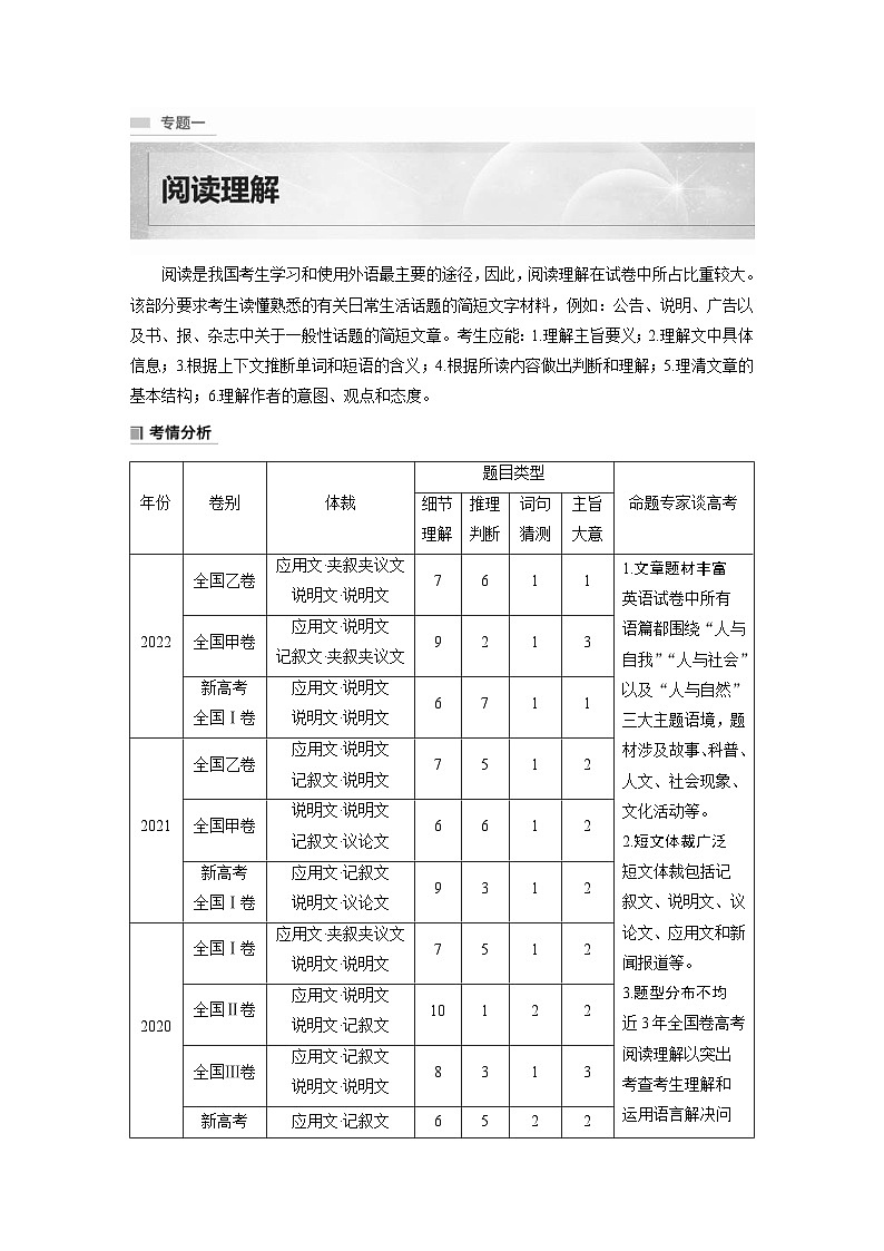 新高考英语二轮复习课时练第1部分阅读理解与阅读七选五专题1第1 题型突破细节理解题 (含解析)第1页