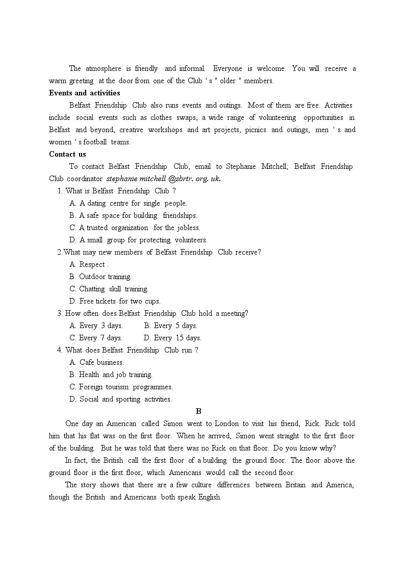 新疆伊犁可克达拉市镇江高级中学2023-2024学年高二上学期第一次月考英语试卷第2页