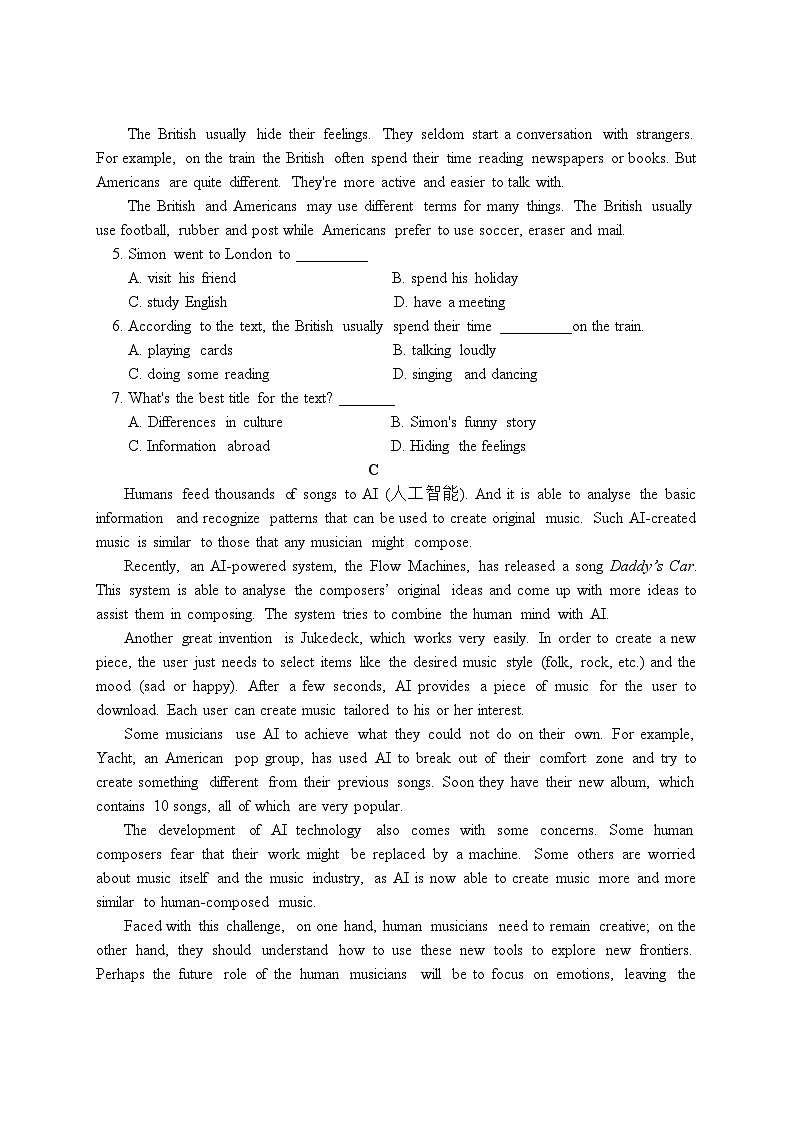 新疆伊犁可克达拉市镇江高级中学2023-2024学年高二上学期第一次月考英语试卷第3页