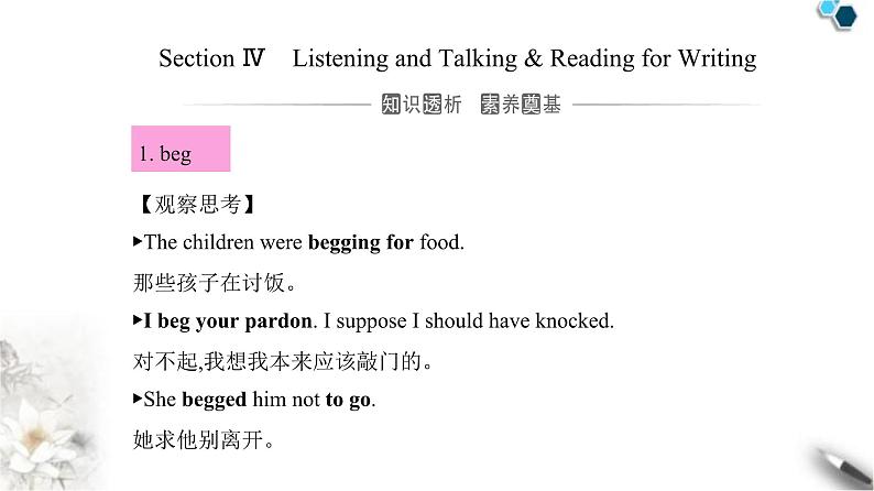 人教版高中英语必修第一册Unit5 Section Ⅳ课件第1页