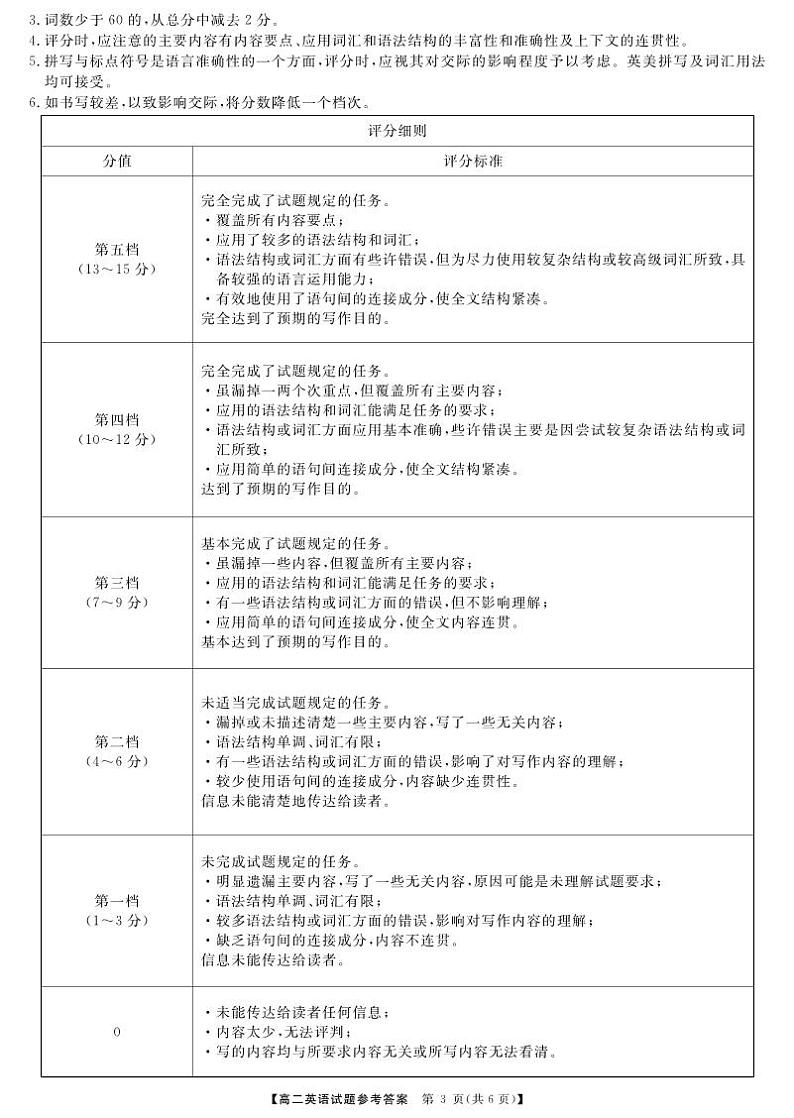 高二英语答案第3页