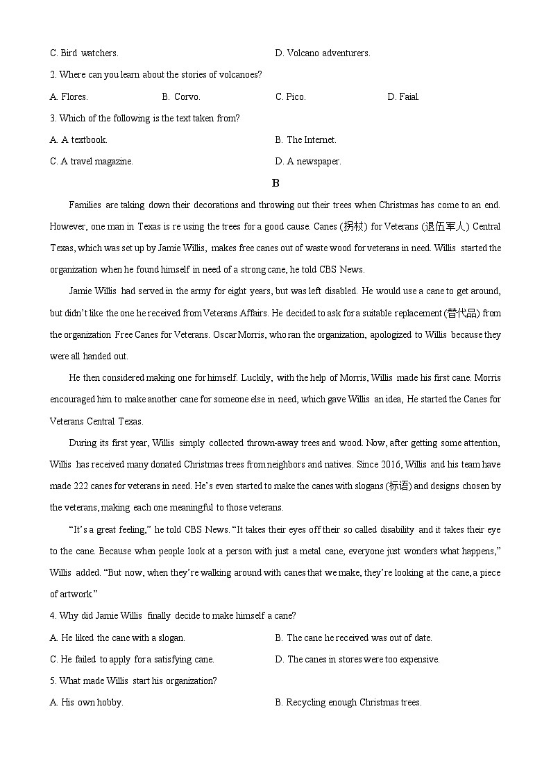 【期中真题】新疆兵团地州学校2022-2023学年高一上学期期中联考英语试题02