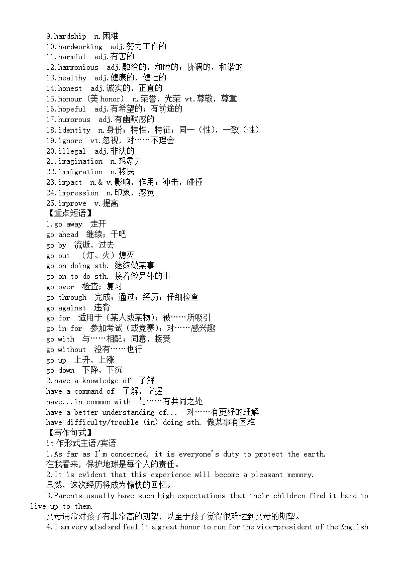 高中英语2024届高考复习核心词汇综合汇总（共四组）第3页