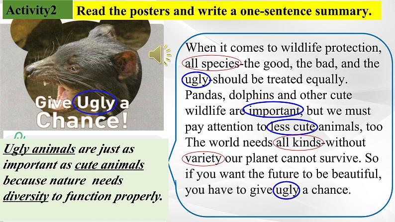 新人教版高中英语必修二Unit2Wildlife Protection-Reading for Writing课件第7页