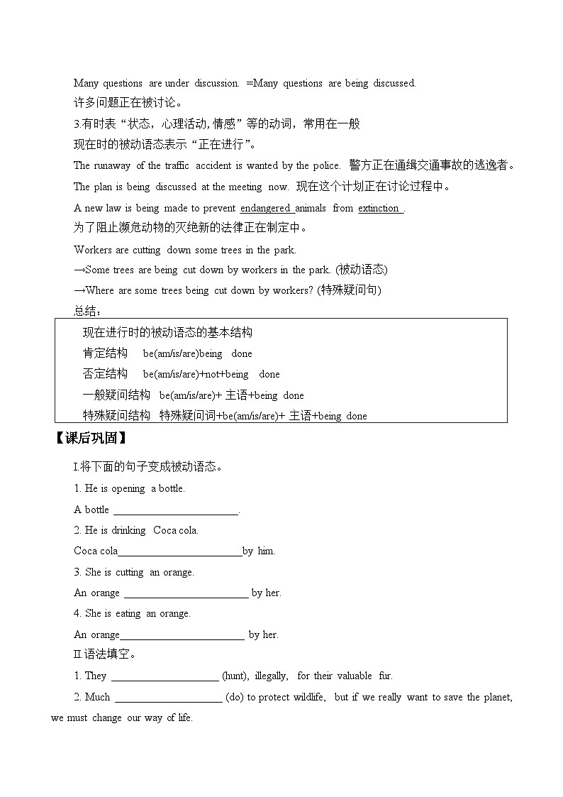 人教版（2019）英语必修第二册《Unit 2 Wildlife Protection》单元学案无答案第3页