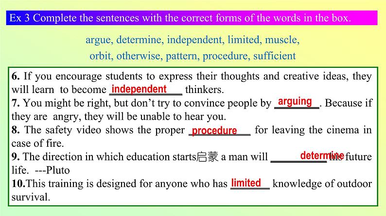 Unit 4 Period 7 Workbook-2022-2023学年高中英语课堂同步精美课件（人教版2019）（必修第三册）第6页