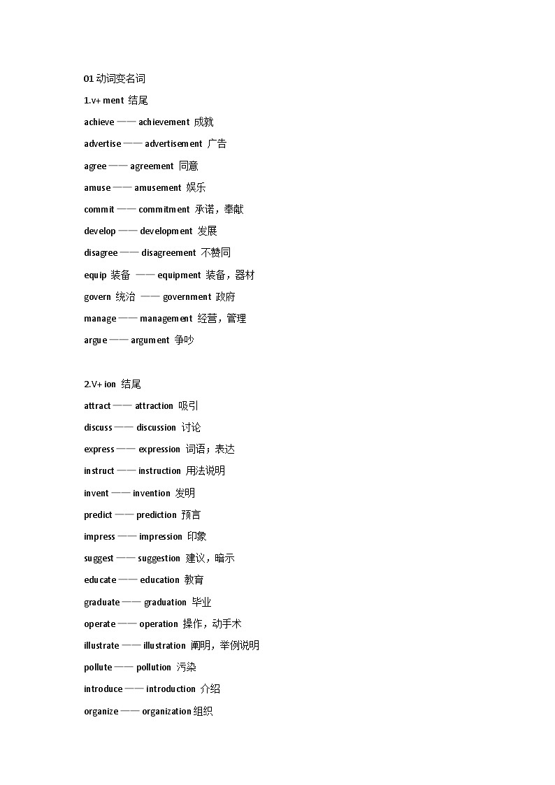 高中英语28组词性转换规律归纳01