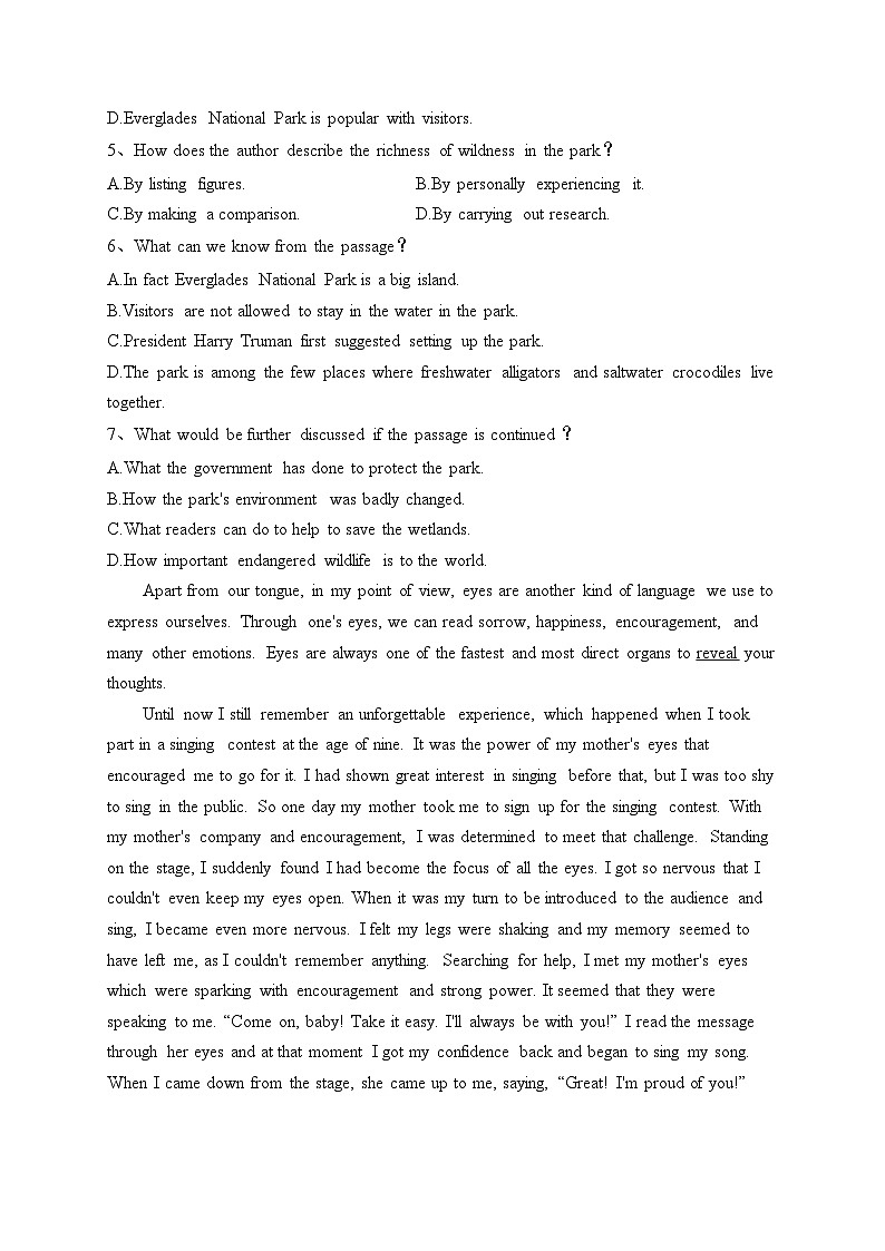 永吉县第四中学2022-2023学年高二上学期10月月考英语试卷(含答案)第3页