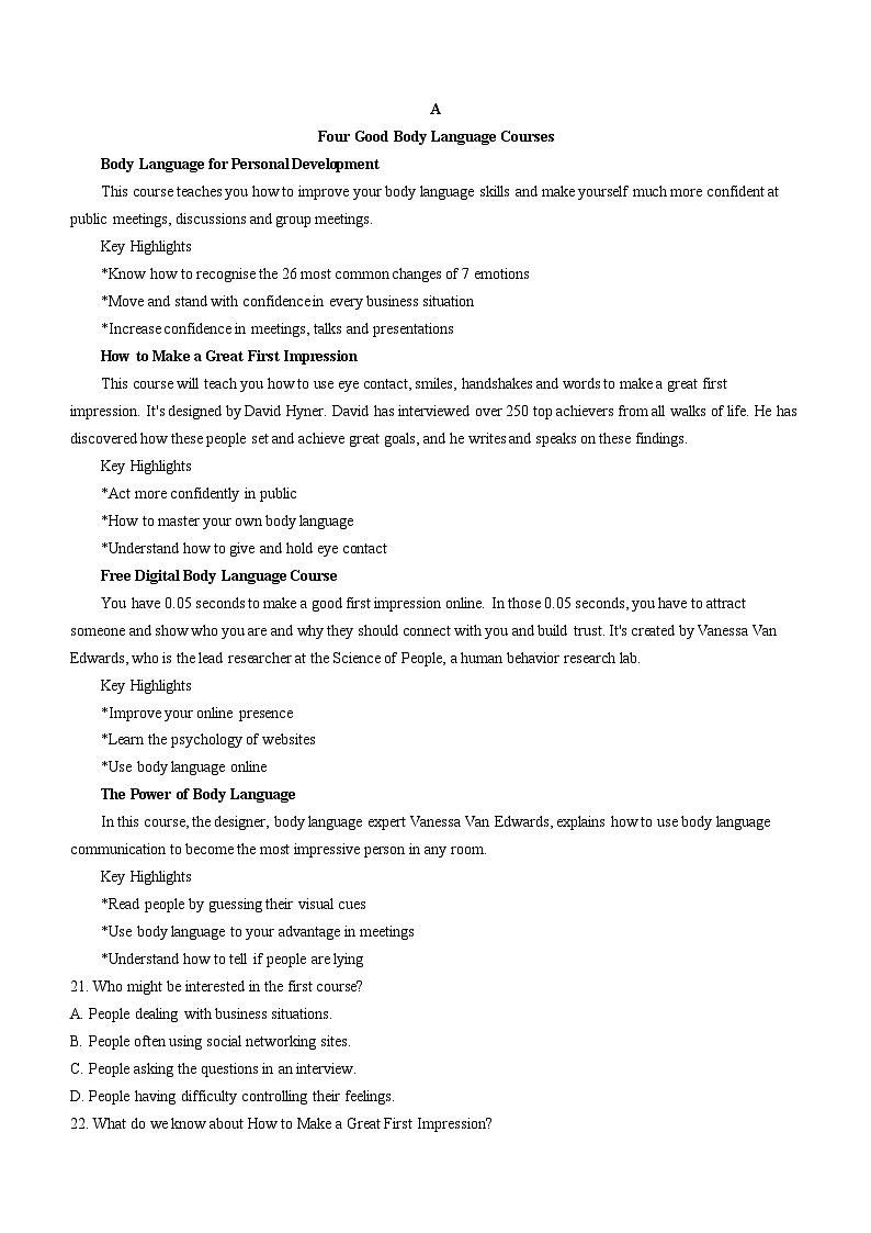 河北省保定市保定市部分高中2023-2024学年高三上学期10月期中英语试题第3页