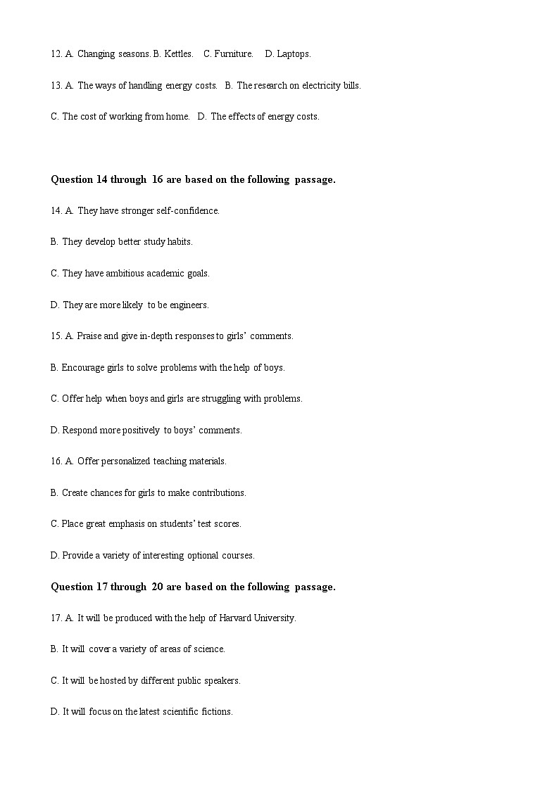 精品解析：上海市浦东新区华东师范大学第二附属中学2022-2023学年高一上学期12月月考英语试题（解析版）第3页