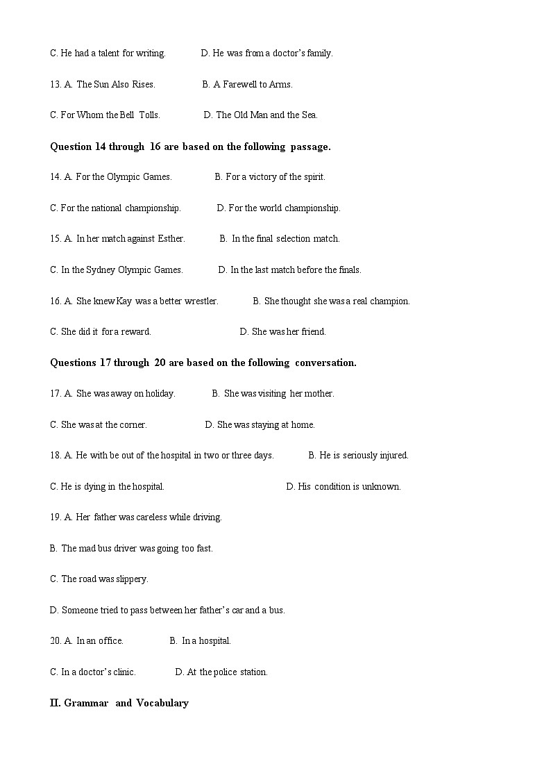 2022-2023学年上海市曹杨第二中学高一下学期期中考试英语试卷含答案03