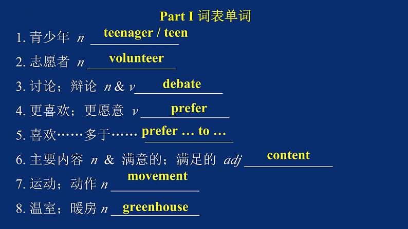 Unit 1 Teenage Life 第4课时 单元重点单词，句型，短语讲解（教学课件）-2023-2024学年高一英语同步精品课堂(人教版2019必修第一册）05