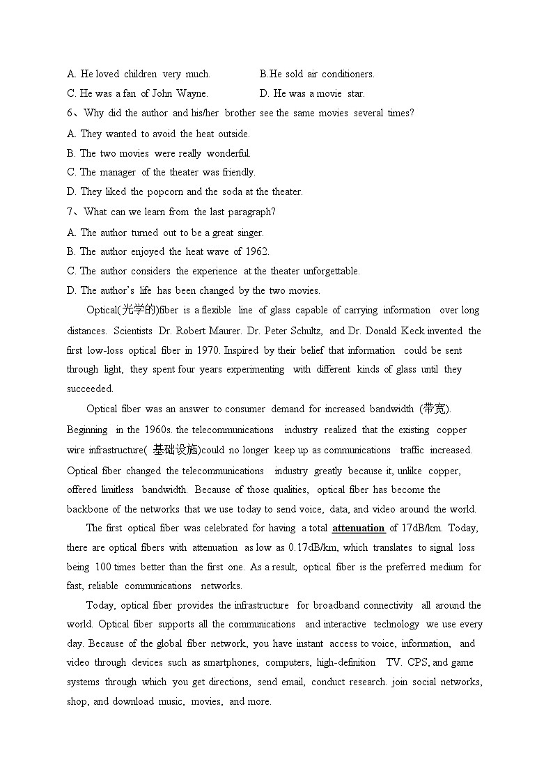 双鸭山市第一中学2023-2024学年高一上学期10月月考英语试卷(含答案)第3页