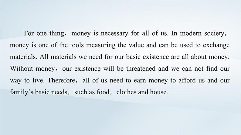 新教材2023年高中英语Unit5TheValueofMoneySectionⅠListeningandSpeakingReadingandThinking课件新人教版必修第三册04