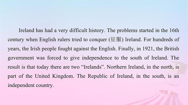 新教材适用2023_2024学年高中英语Unit4HistoryandTraditionsSectionⅠListeningandSpeakingReadingandThinking课件新人教版必修第二册第8页