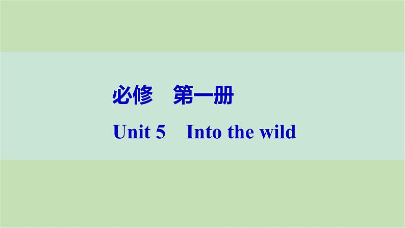 2024届高考英语一轮复习必修第一册-Unit 5　Into the wild课件01