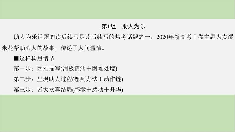 2024届高考英语一轮复习-满分技法4　牢记主旨升华——让续写分最高课件02