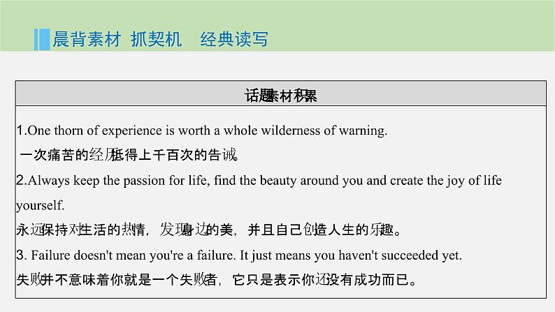 2024届高考英语一轮复习选择性必修第四册-Unit 2　Lessons in life课件第2页