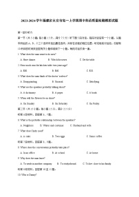 2023-2024学年福建省永安市高一上学期期中英语质量检测模拟试题（含解析）