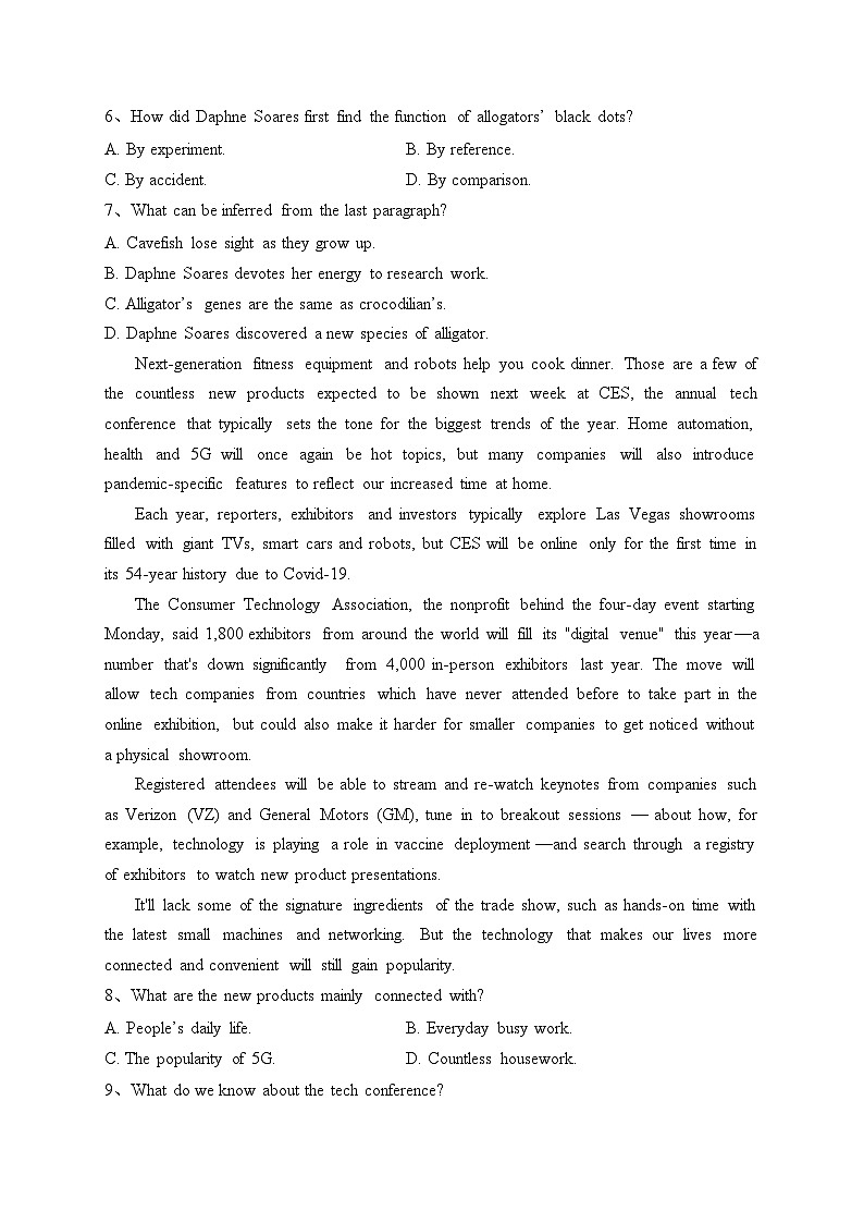 新疆喀什第二中学2021-2022学年高三下学期开学考试英语试题(含答案)03