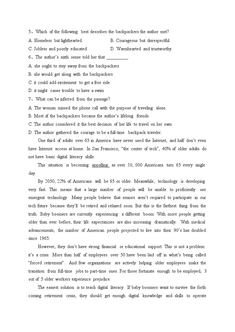甘肃省兰州第一中学2024届高三上学期11月期中考试英语试卷(含答案)03