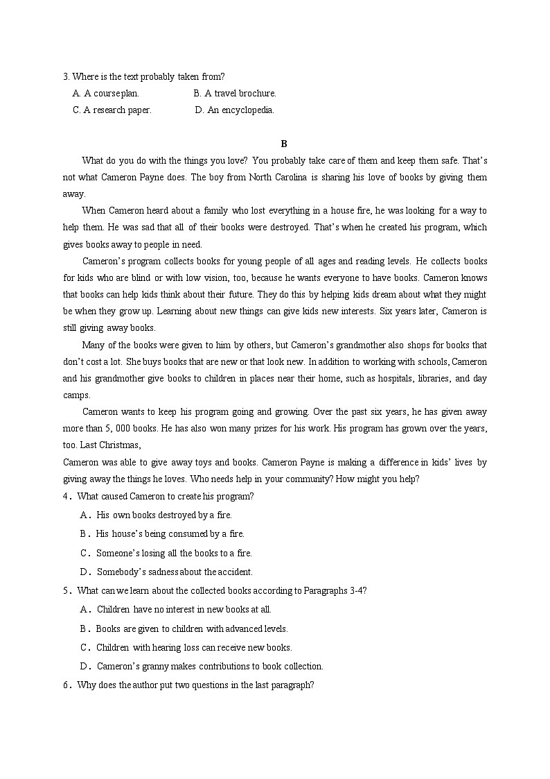 2023-2024学年山西省阳泉市郊区阳泉市高一上学期11月期中英语质量检测模拟试题（含解析）02