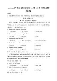 2023-2024学年四川省宜宾市叙州区高一上学期11月期中英语质量检测模拟试题（含解析）