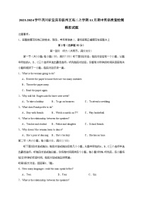 2023-2024学年四川省宜宾市叙州区高二上学期11月期中英语质量检测模拟试题（含解析）