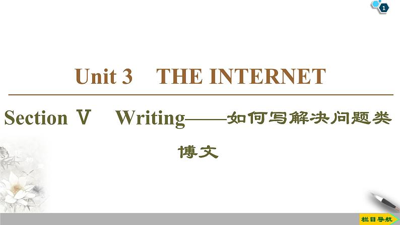 19-20 Unit 3 Section Ⅴ　Writing——如何写解决问题类博文-人教版英语必修第二册全册PPT课件01