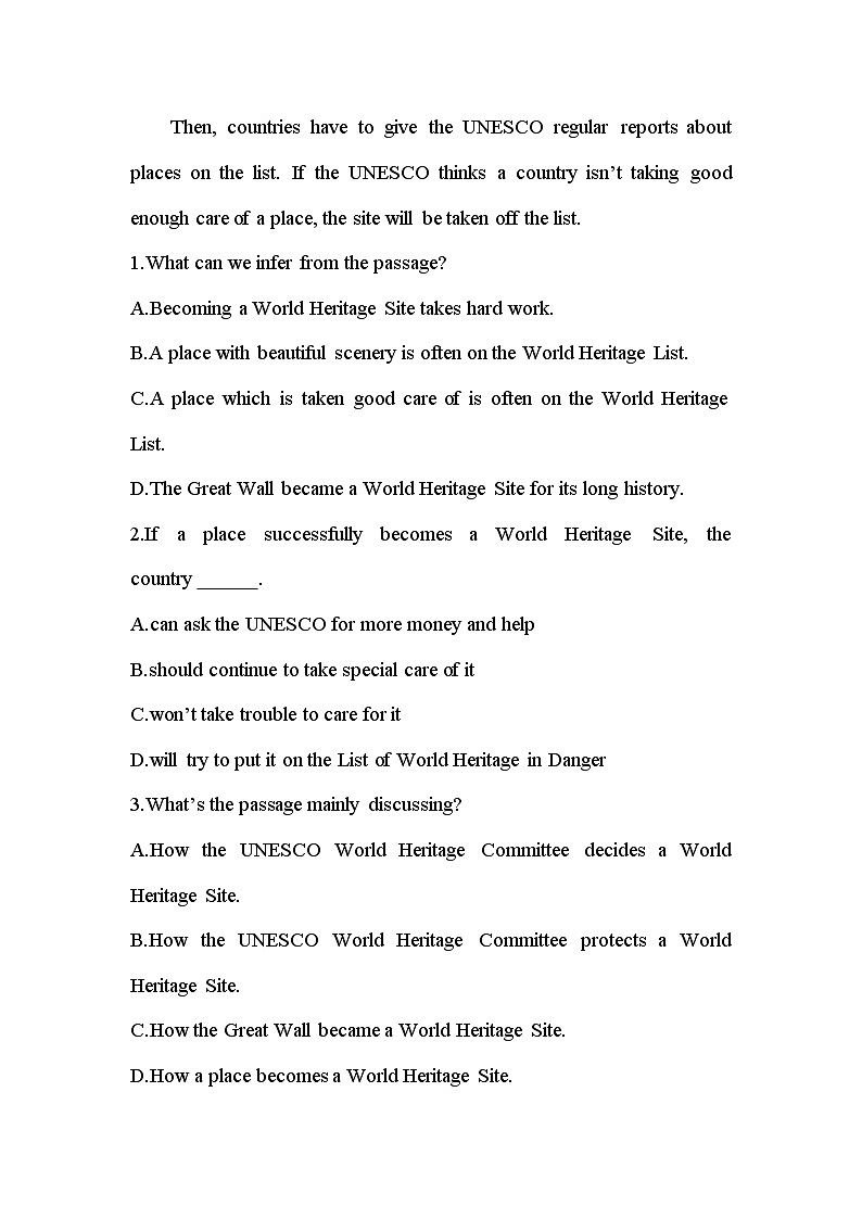 Unit 1 Cultural Heritage单元小测 2024届高考英语人教版（2019）必修第二册一轮复习第2页