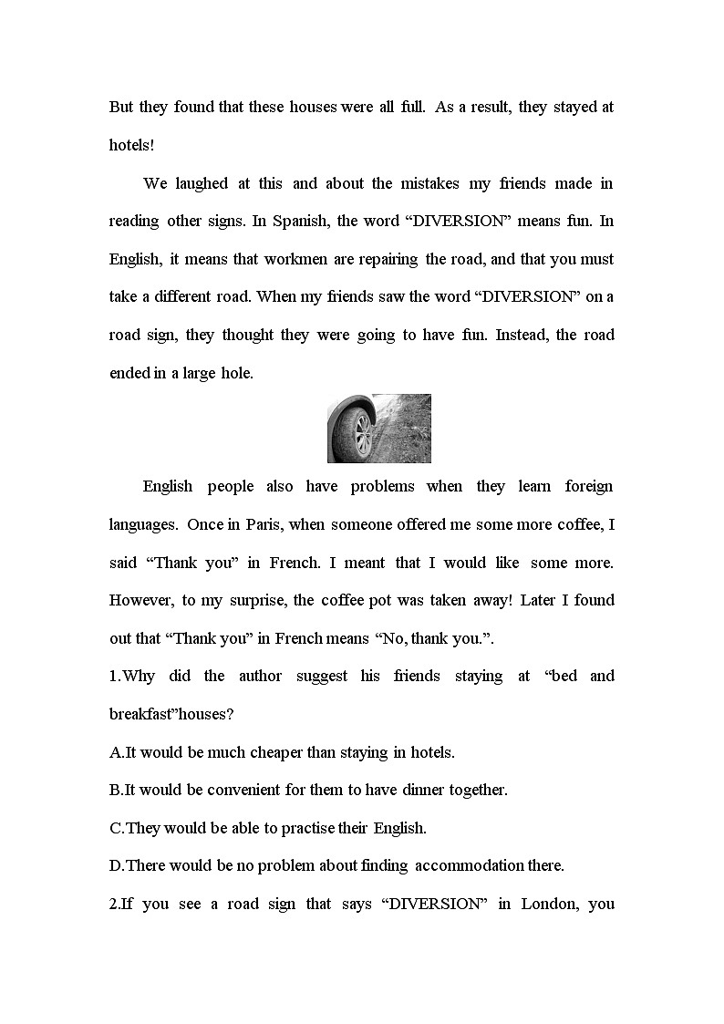 Unit 4 Body Language单元小测 2024届高考英语人教版（2019）选择性必修第一册一轮复习第2页