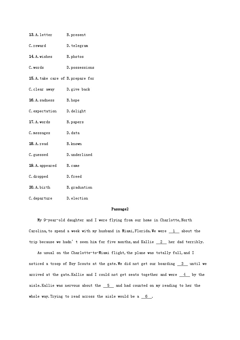 适用于老高考旧教材2024版高考英语二轮复习挑战外刊题组练完形填空1（附解析）第3页