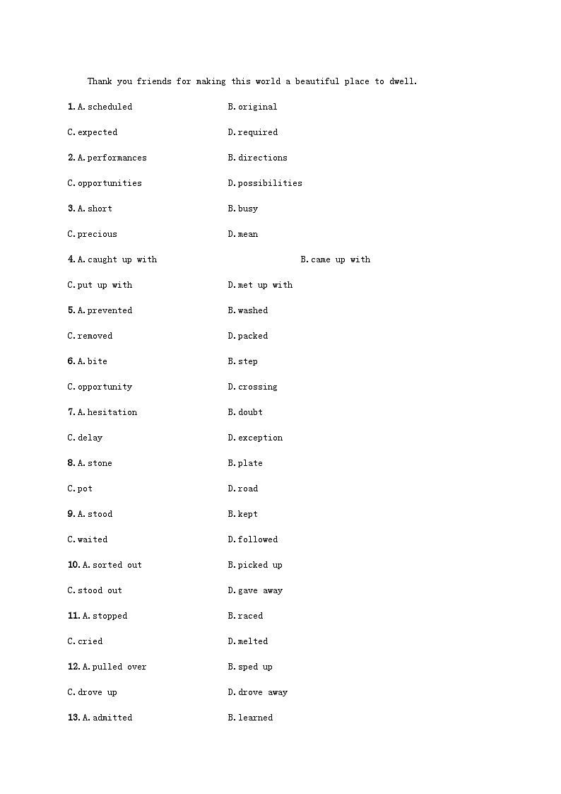 适用于老高考旧教材2024版高考英语二轮复习挑战外刊题组练完形填空3（附解析）第2页