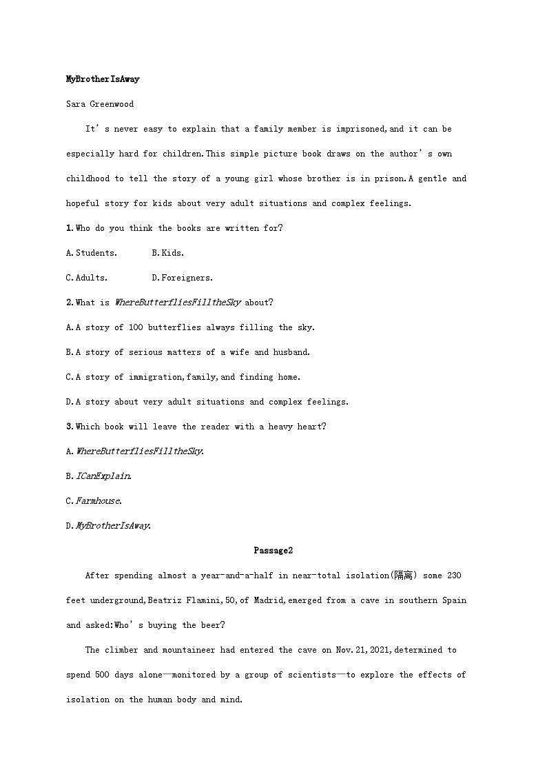 适用于老高考旧教材2024版高考英语二轮复习挑战外刊题组练阅读理解1（附解析）第2页