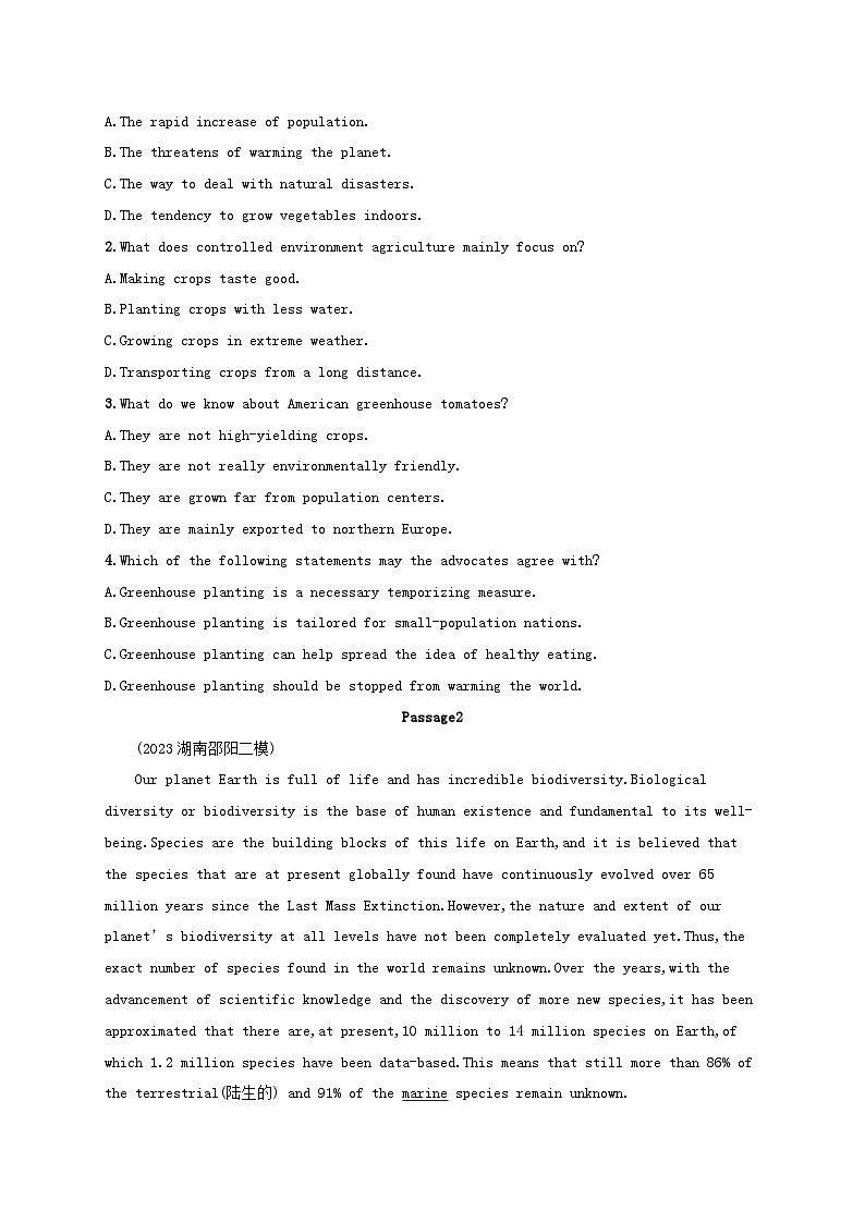 适用于老高考旧教材2024版高考英语二轮复习专项能力提升练阅读理解考点分类练8词句猜测题2（附解析）02