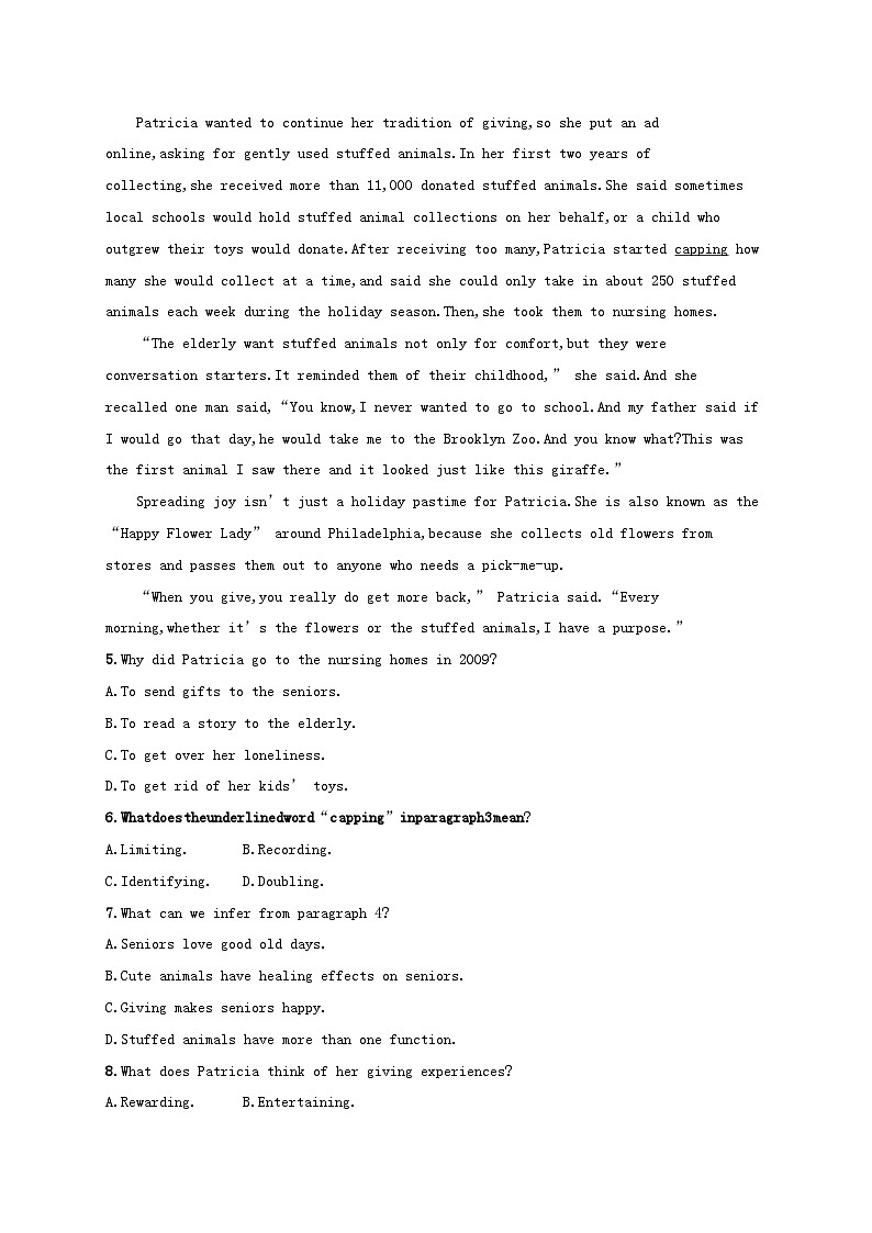 适用于老高考旧教材2024版高考英语二轮复习专项能力提升练阅读理解考点分类练7词句猜测题1（附解析）03