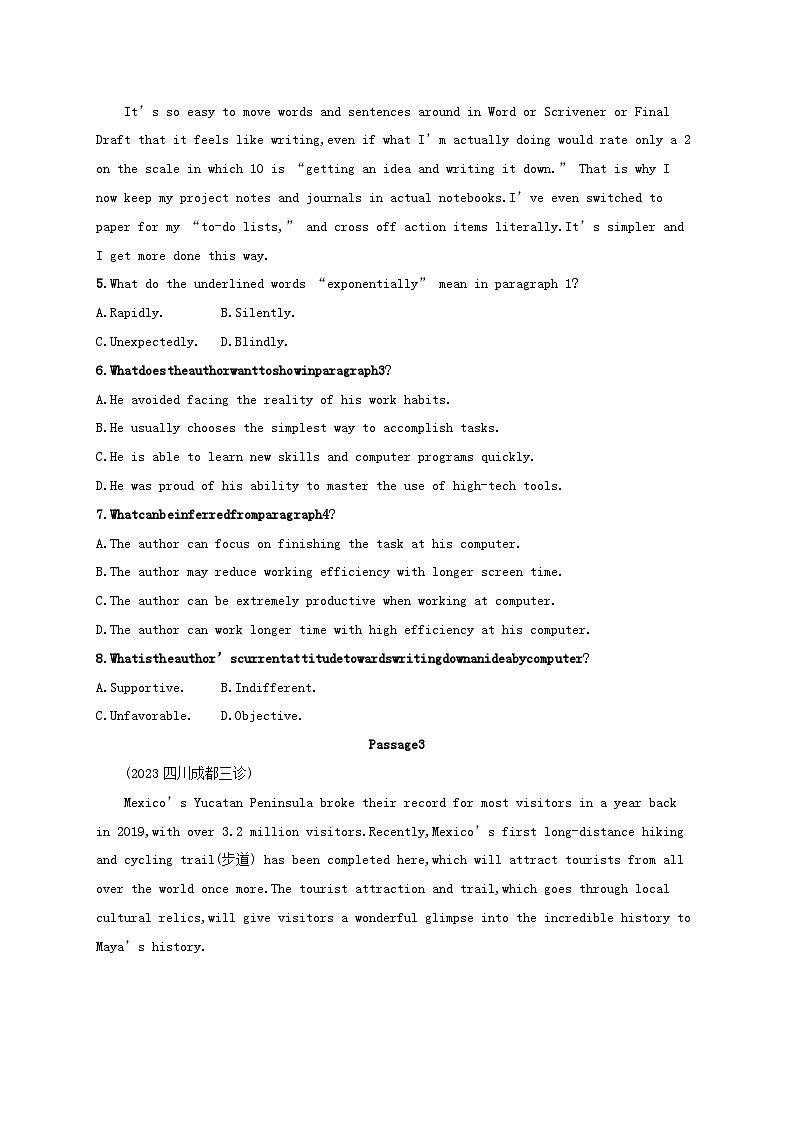 适用于老高考旧教材2024版高考英语二轮复习专项能力提升练阅读理解考点分类练3推理判断题1（附解析）03