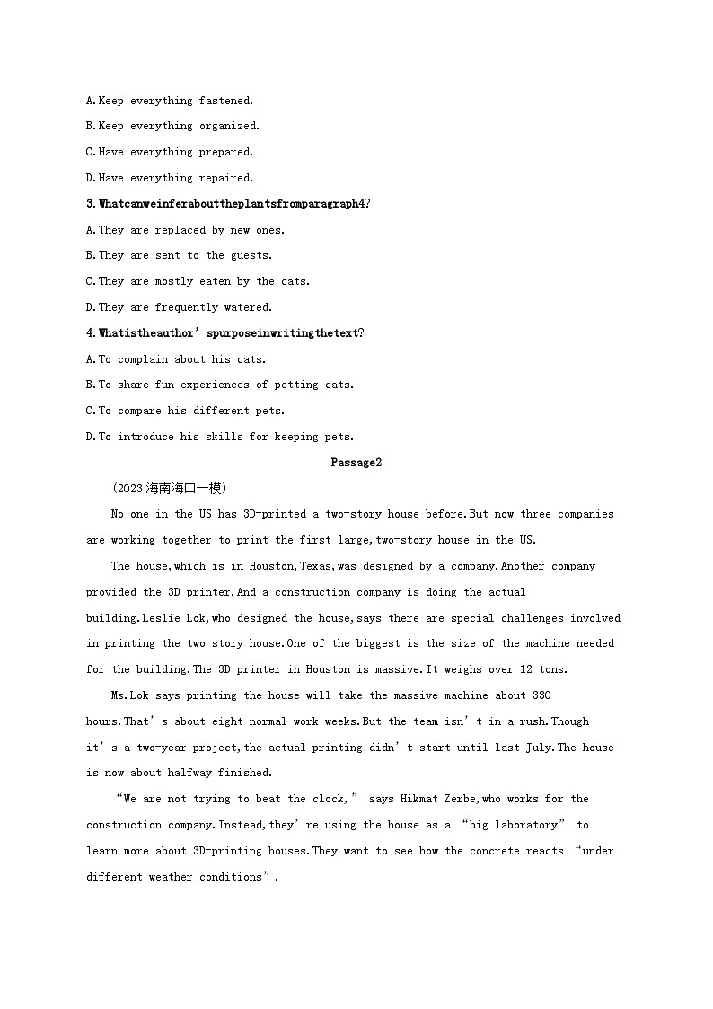 适用于新高考新教材2024版高考英语二轮复习专项能力提升练阅读理解考点分类练5推理判断题3（附解析）第2页