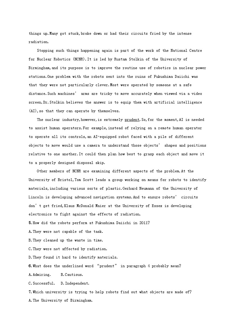 适用于新高考新教材2024版高考英语二轮复习专项能力提升练阅读理解考点分类练12主旨大意题3（附解析）第3页