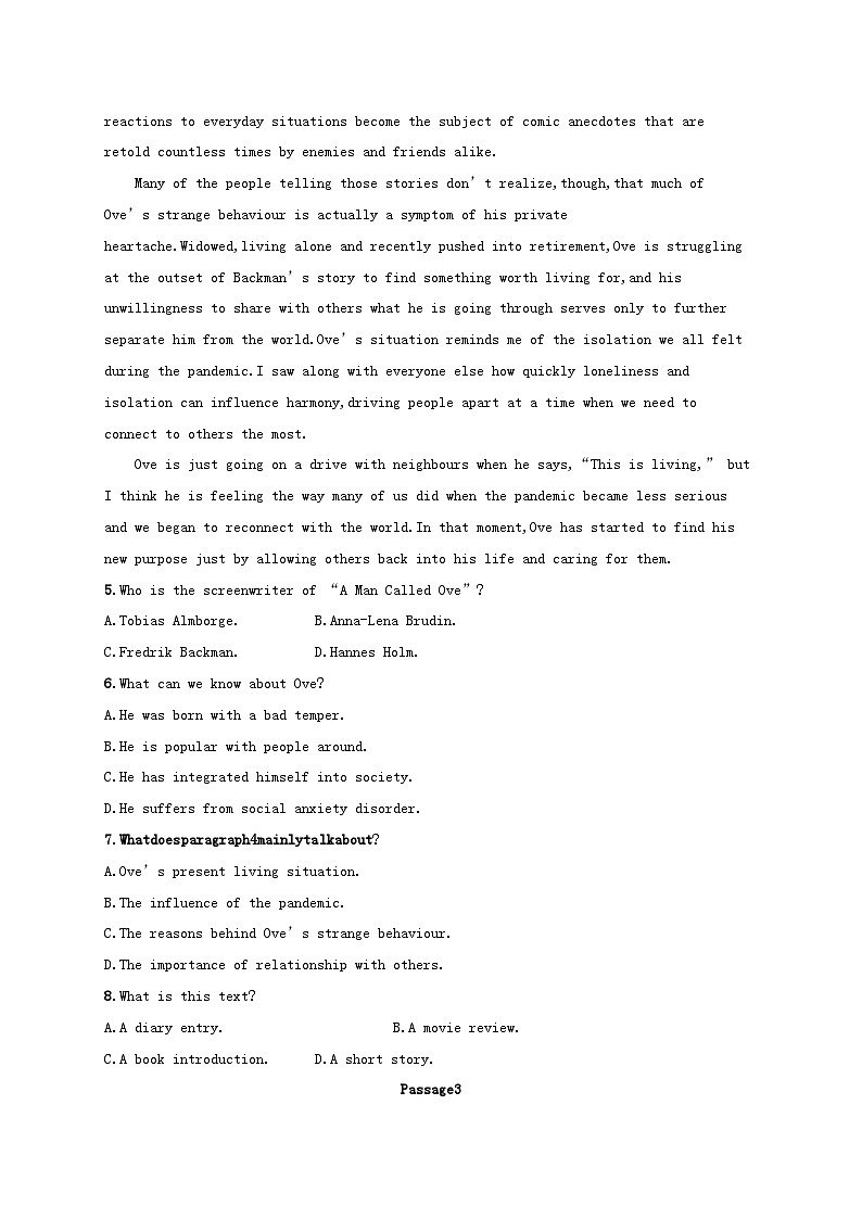 适用于新高考新教材2024版高考英语二轮复习专项能力提升练阅读理解考点分类练11主旨大意题2（附解析）03