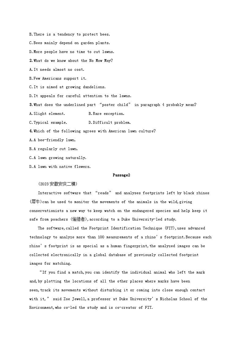 适用于新高考新教材2024版高考英语二轮复习专项能力提升练阅读理解文体分类练5说明文之生态环保类（附解析）第2页