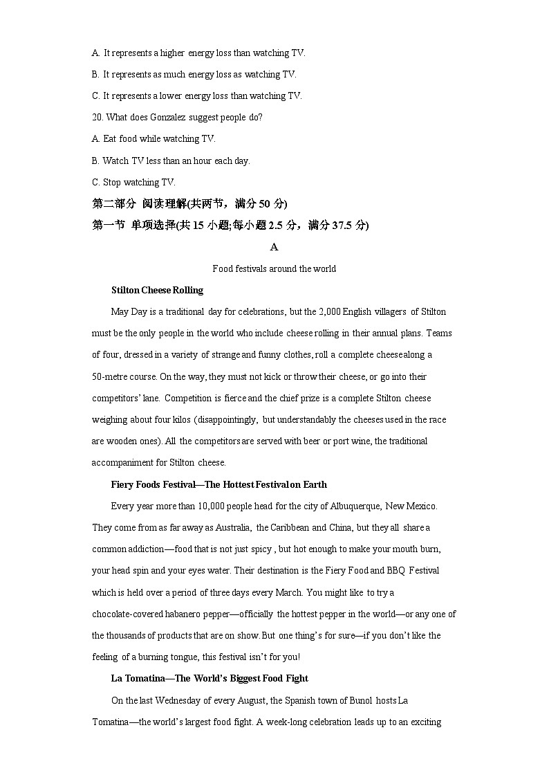 2021-2022学年福建省厦门第六中学高二下学期期中英语试卷（含解析）03