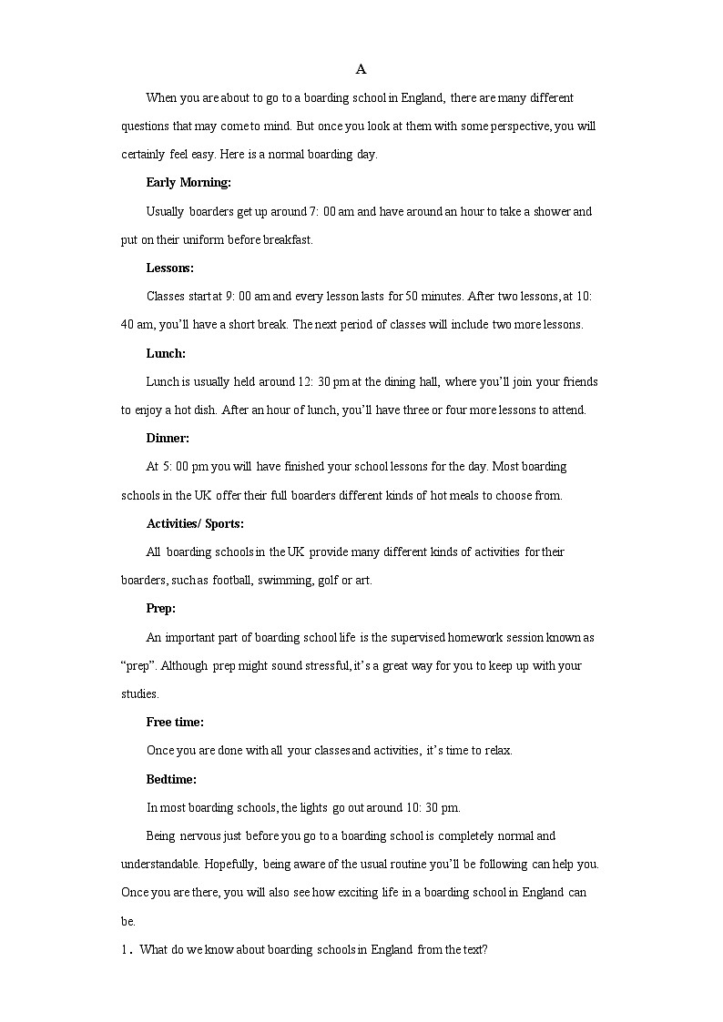 精品解析：福建省福州市第四中学2022-2023学年高二上学期期末考试英语试卷（含答案）03