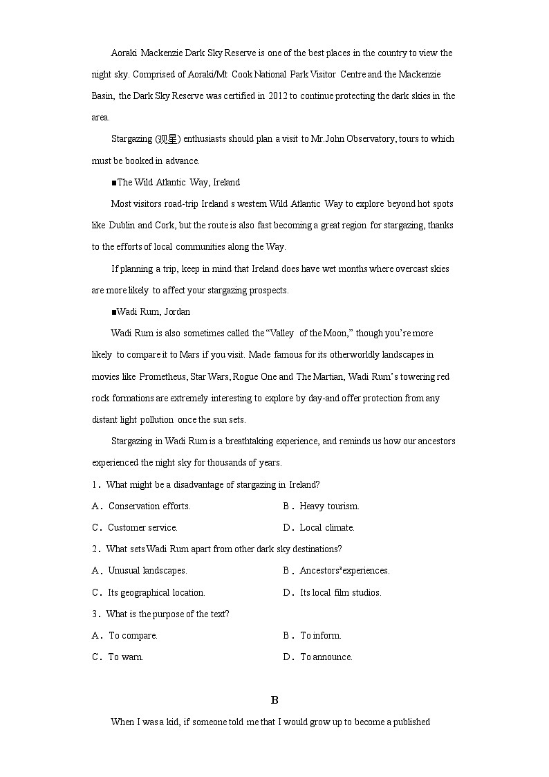 福建省福州第二中学2022-2023学年高三上学期10月月考英语试卷（含答案）03