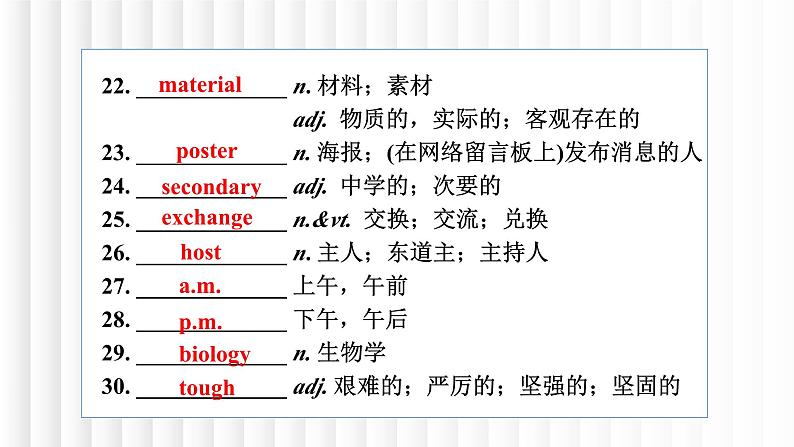 新牛津译林版高中英语必修一Unit1Back to School单元复习课件第5页