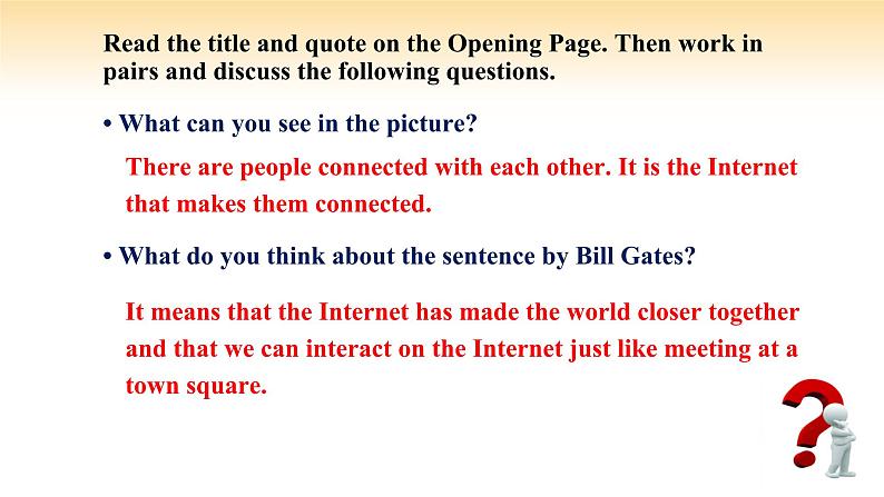 人教版高中英语必修二 UNIT 3 PeriodⅠ Listening and Speaking（课件）03